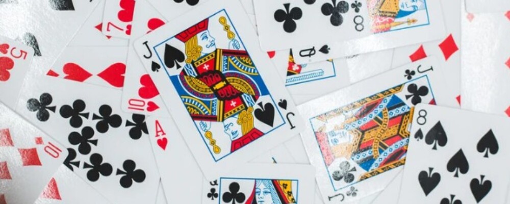 a photograph of playing cards
