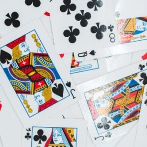 a photograph of playing cards 